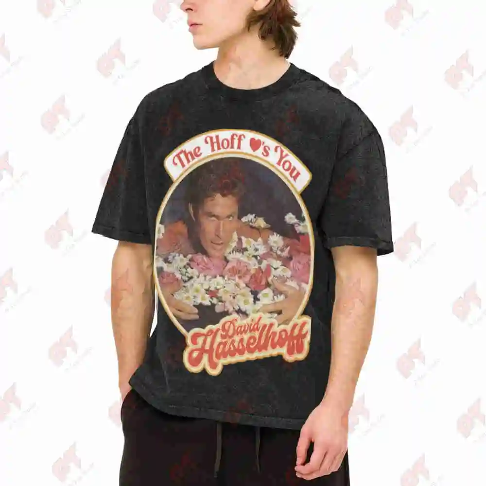 David Hasselhoff The Loff Is You Vintage Washed Tee Pure Cotton T-Shirt