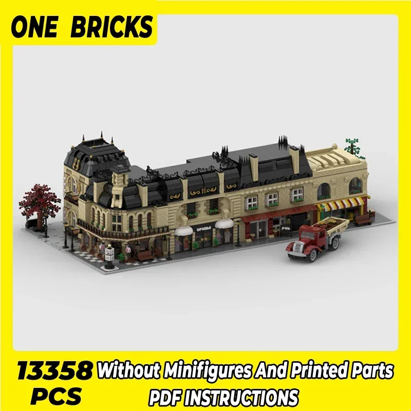 Technische Moc Bricks Retro Street View Model Old Street Modulaire bouwstenen Geschenken Speelgoed voor kinderen DIY Sets Assembleren