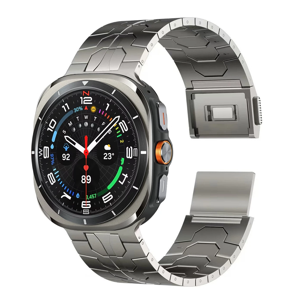 Magnetisches Titan-Metallarmband für Samsung Galaxy Watch Ultra 47 mm, luxuriöses Link-Band für SAMSUNG ULTRA 7 47 mm, Herrenarmband ohne Lücken