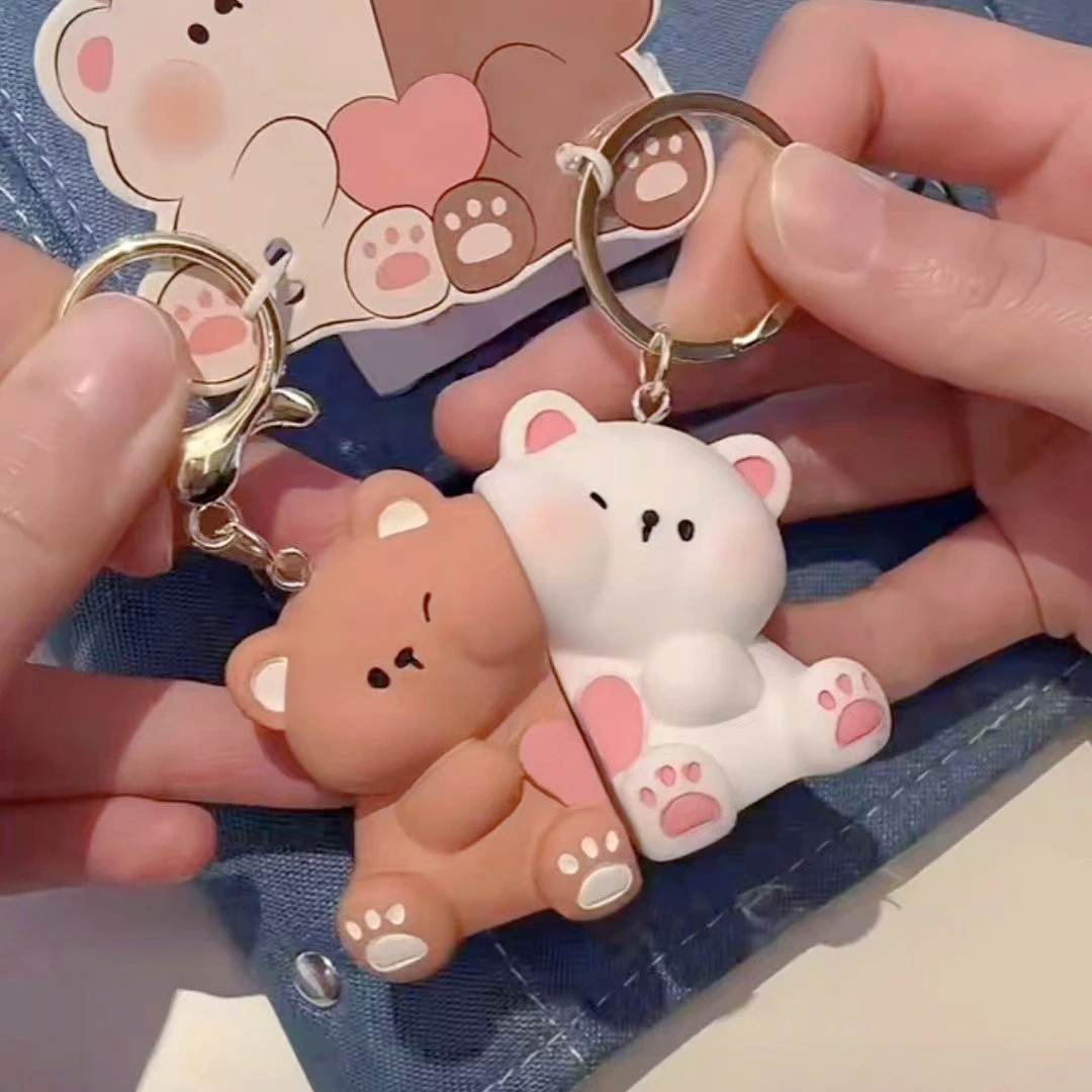 Chaveiro magnético de casal com design de cachorrinho, que nunca se separa, lindo e atraente, para mochila, joia, pingente, presente.