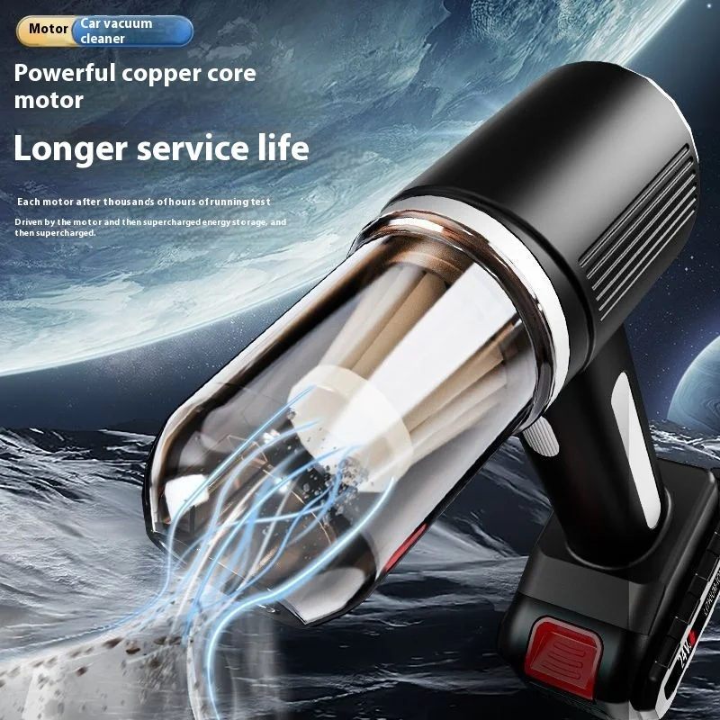 Aspirador de pó portátil para carro, direto da fábrica, alta potência, grande capacidade, função de limpeza úmida/seca, carregamento sem fio para uso doméstico
