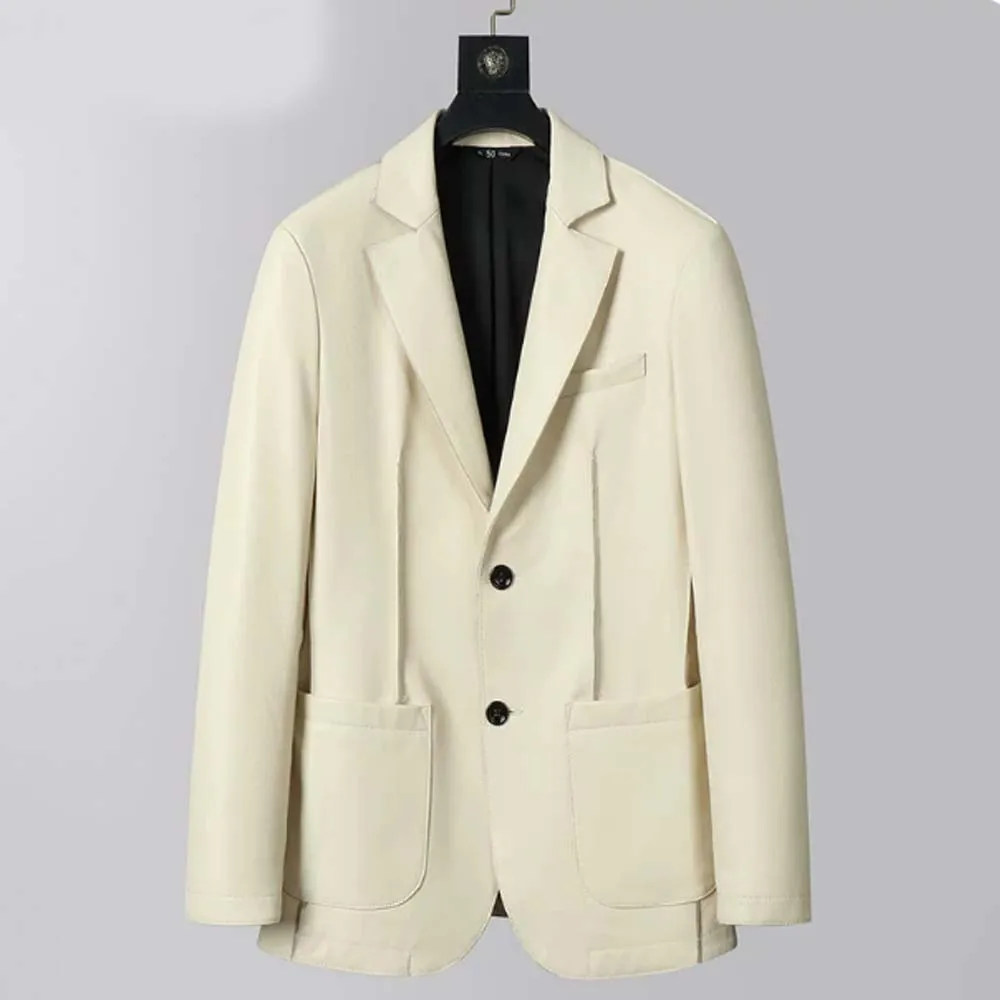 genuine leather leather jacket Men's clothing Goat skin Suit leather jacket Men's clothing suit leather jacket Handsome