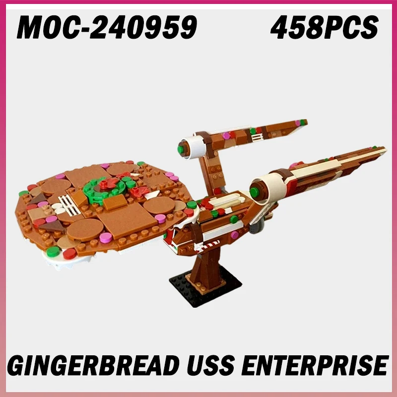 

458 шт. MOC-240959 пряники USS Enterprise NCC 1701 космический корабль модель фильма строительные блоки кирпичи креативная сборка игрушка в подарок