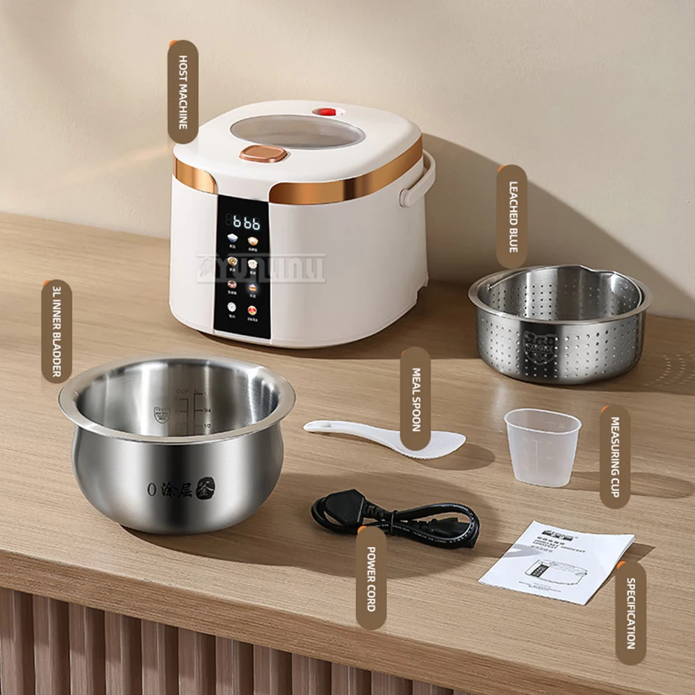 Pot de cuisson à la vapeur à réservation intelligente 5L, cuiseur à riz électrique multifonctionnel de séparation de soupe de riz HHD750T