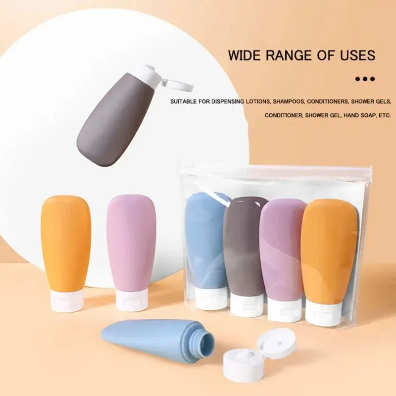 

Набор дорожных флаконов: многоразовые емкости для косметики, 60 мл, для крема, лосьона, шампуня, дозаторы-тюбики для макияжа