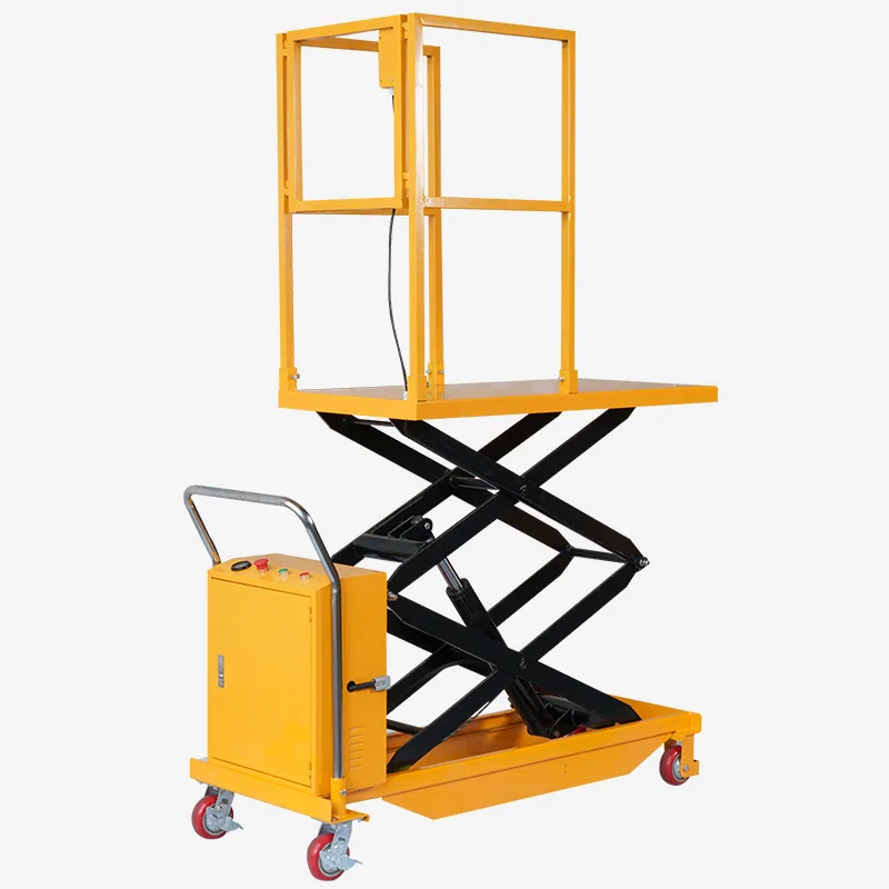 

Standing semi-electric mobile lifting platform car scissor hydraulic lift