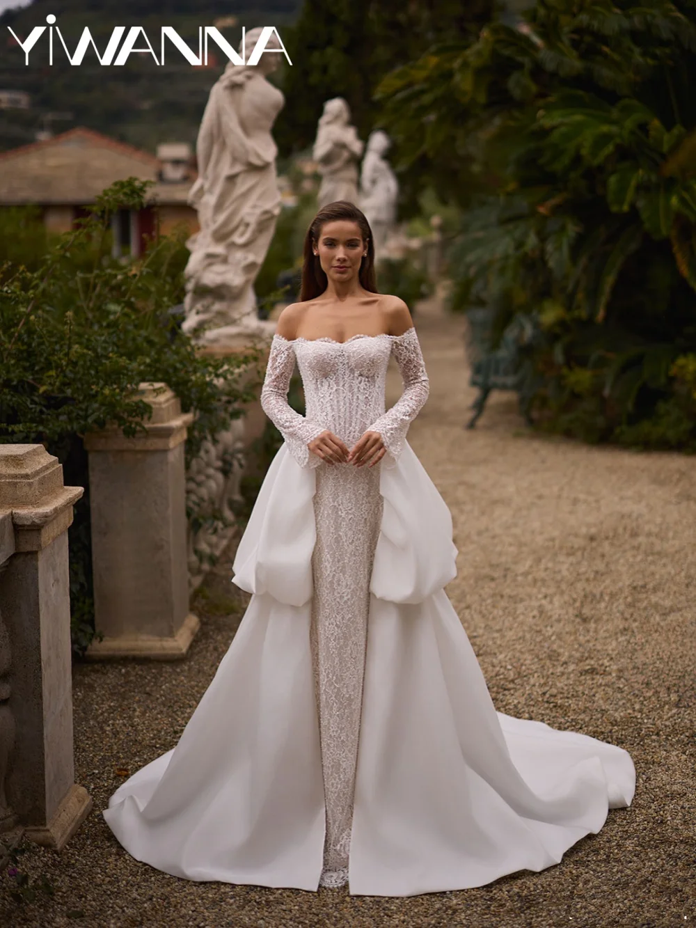 New Arrival Opulent Beaded Wedding Dress Detachable Train Off Shoulder Bridal Gown Customized Mermaid Long Dresses For Bride