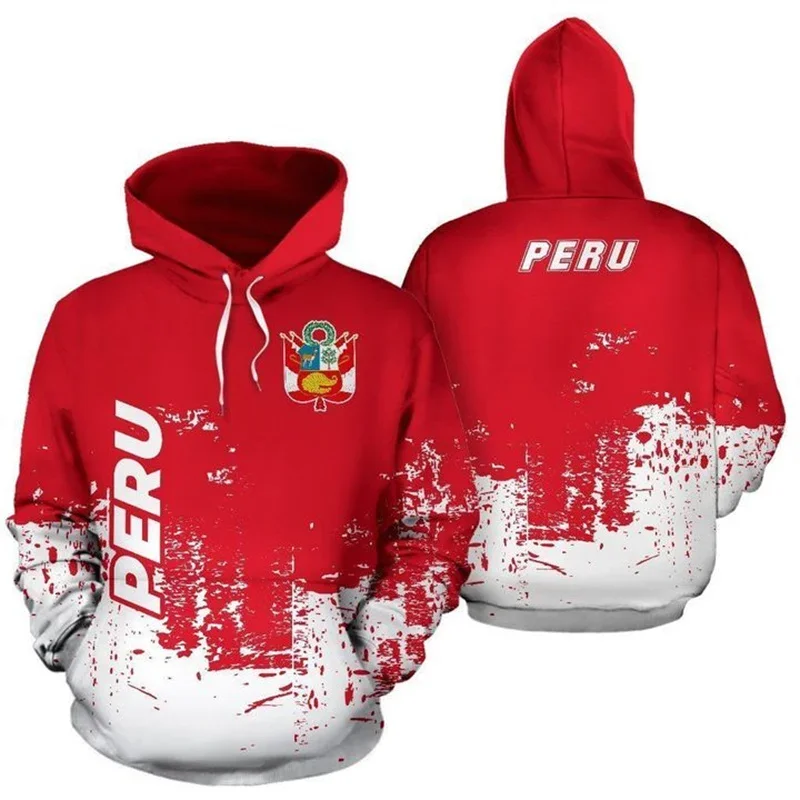

Peru Flag 3D Printed Hoodie For Men Kids Casual Streetwear Sports Long Sleeve Sweatshirt Peru Emblem Graphic Pullover Hoodies
