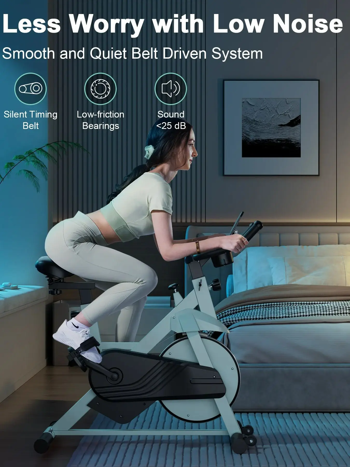 AliExpress Superun Upgrade Exercise bike 32-Level Smooth Magnetic Resistance Indoor Bike with Pad Mount & LCD Monitor 300 LBS Weight MAX