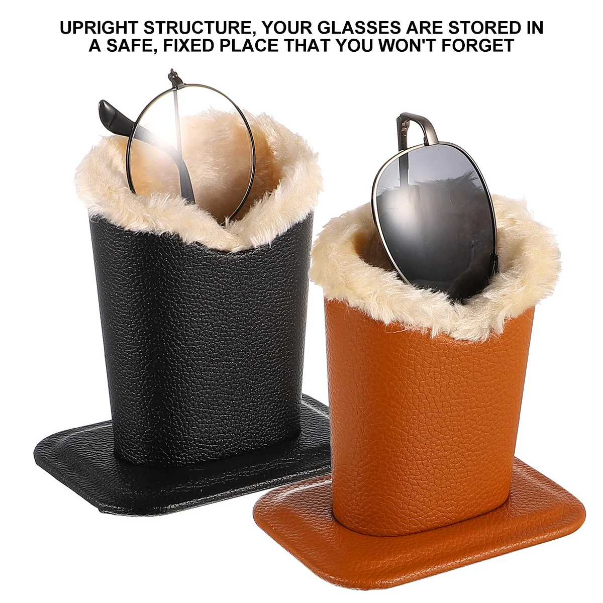 

2pcs Lychee Stripe Eyeglass Holder Glasses Display Stand For Sunglasses Myopia Frames Desktop Decoration Tabletop