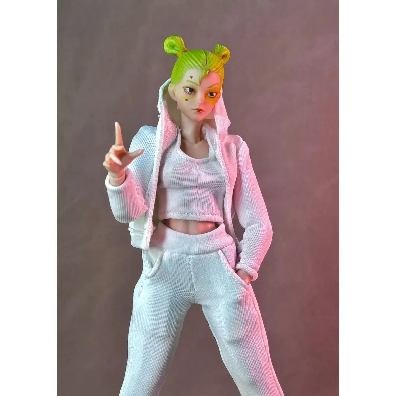 1/12 Scale Romankey Women Soldier Tight Fitting Sweatshirt Pants Vest Clothes Model for 6 Inch Toy Figures Body Ornaments