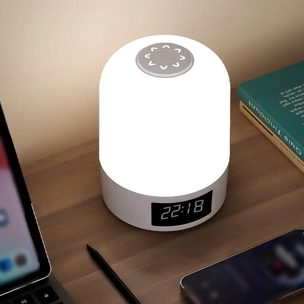 3 Color Touch Night Light Digital Clock Dimming Sleeping Lamp Adjustable Brightness Eye Protection LED Table Lamp Home Decor