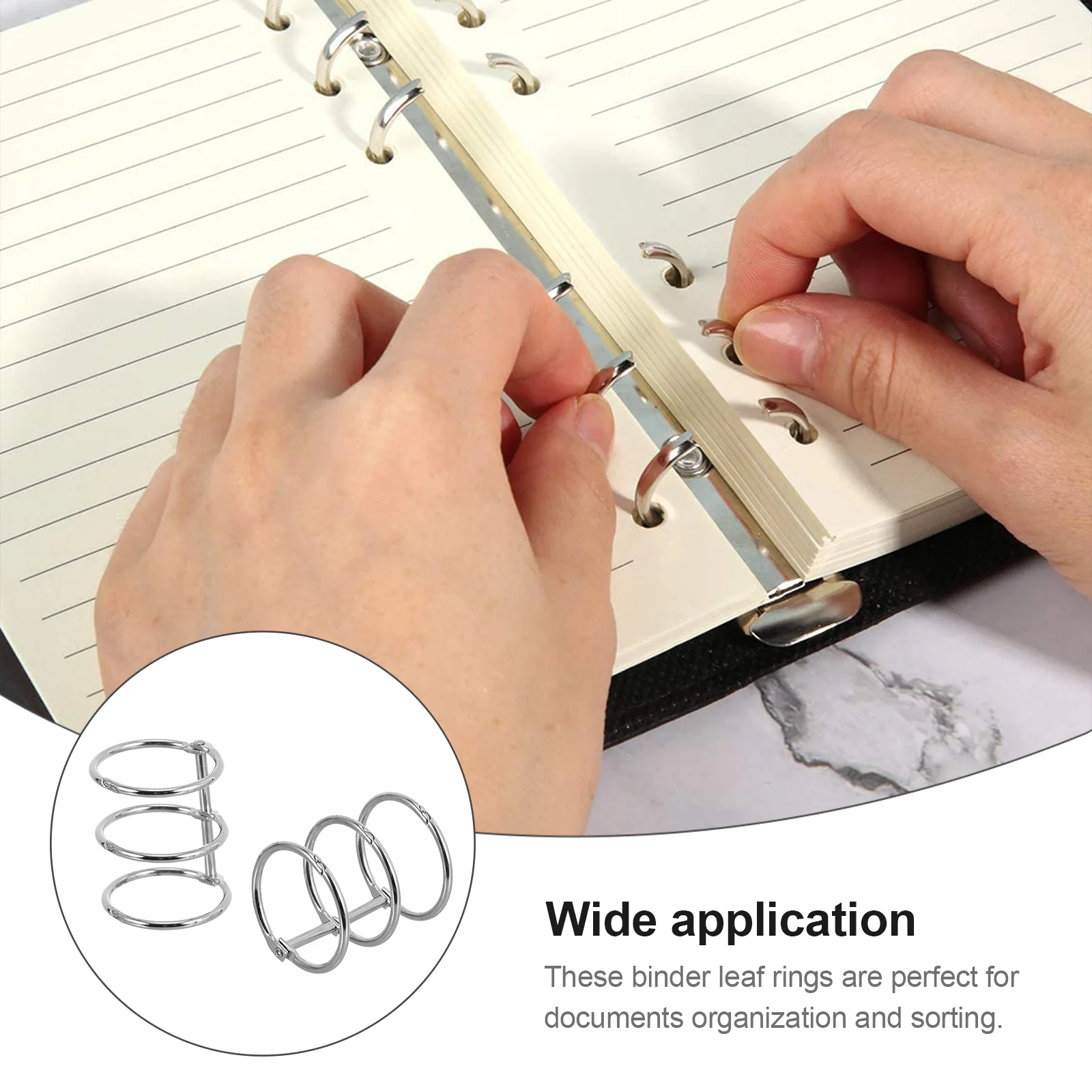 10 Pcs Binder Clip Binding Ring Loose-leaf Notebook Coils Notebooks Spiral Writing Snap Rings Articulated
