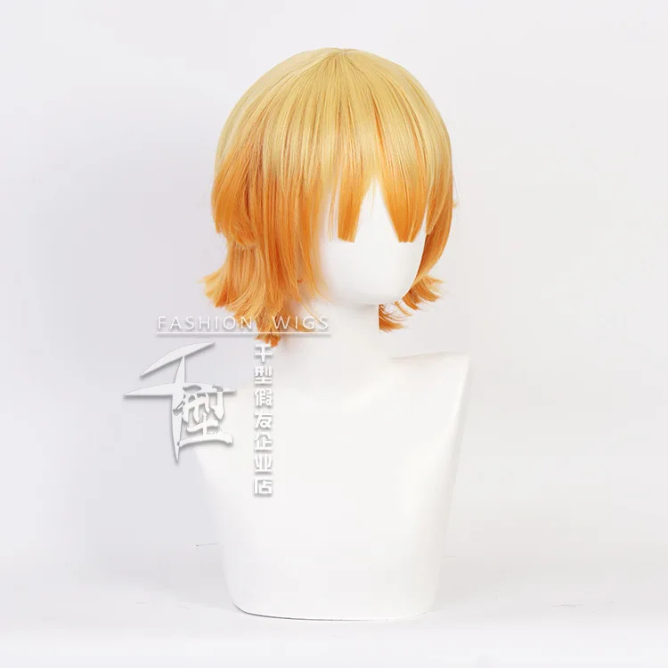 Agatsuma Zenitsu Cosplay perruque japonais Anime jeu de rôle perruques jaune Orange dégradé cheveux homme femme bande dessinée-con accessoires de déguisement