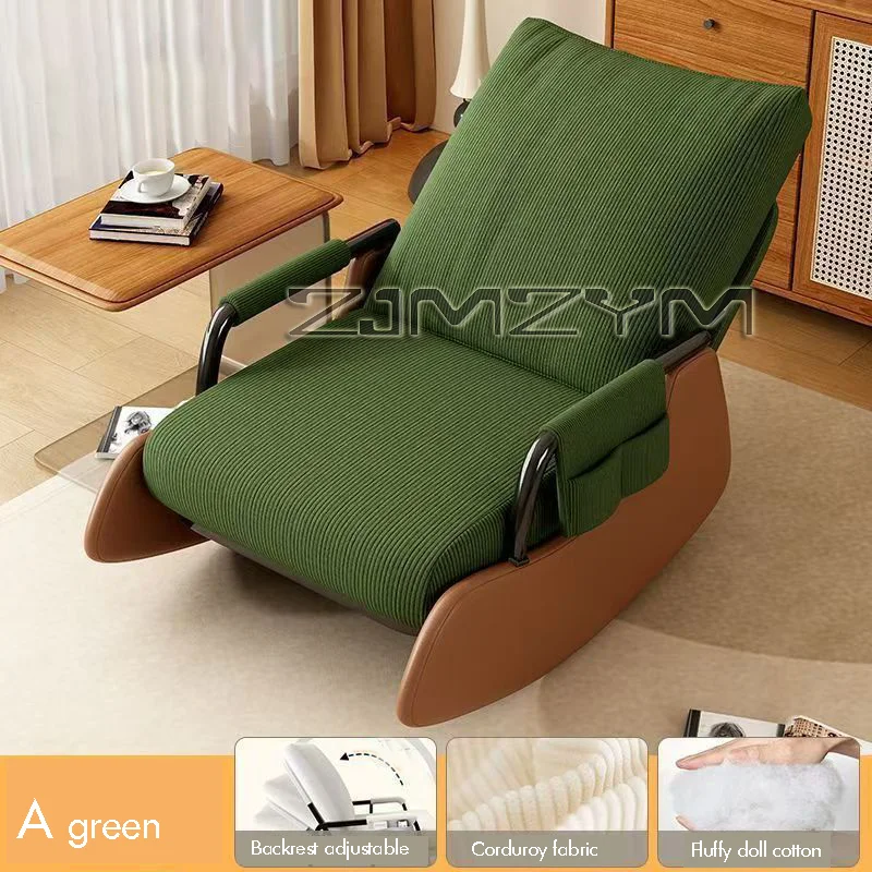 Folding Reclining Chair for Adults Lazy Sofa Office Nap Chair Balcony Household Rocking Chair Comfortable Lunch Break Seat