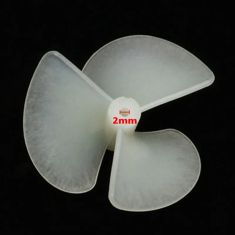 2Pairs Hard Nylon Tri-Blades Propeller D36/42/28mm Shaft Hole 2mm CW CCW Prop/Screw for DIY RC Model Electric Boat Spare Parts