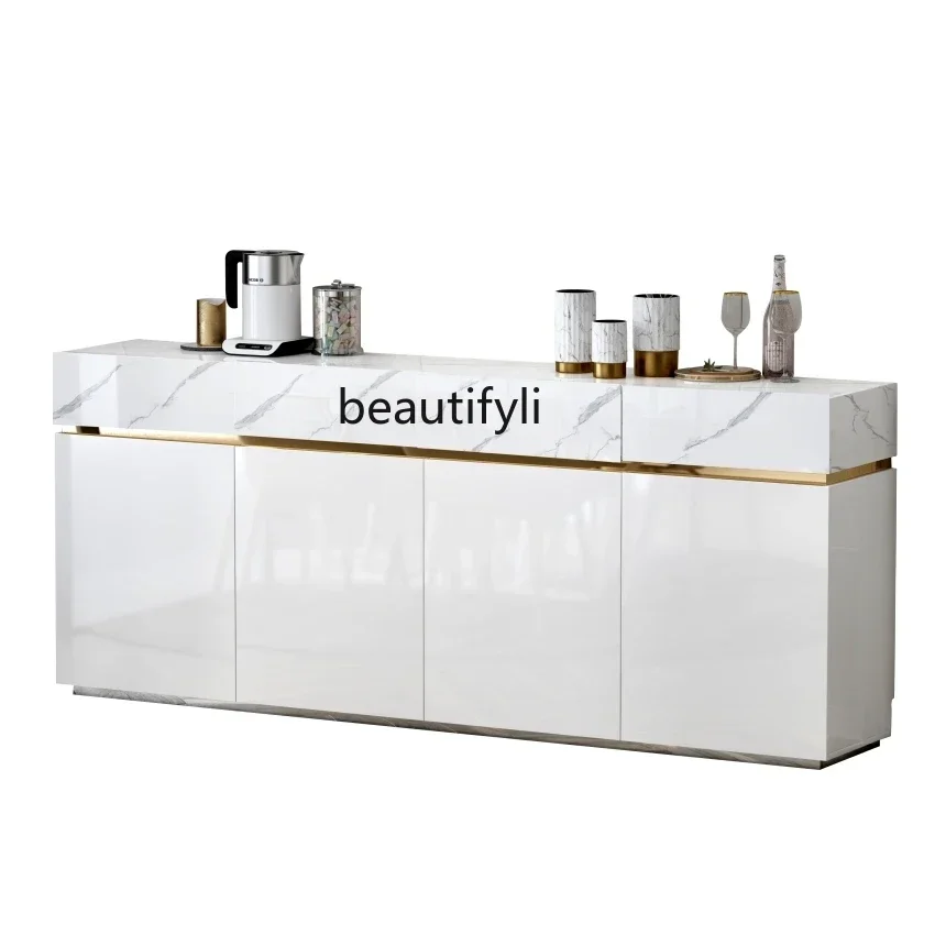 

LJYSide cabinet light luxury modern simple marble pattern countertop living room home tea locker rack