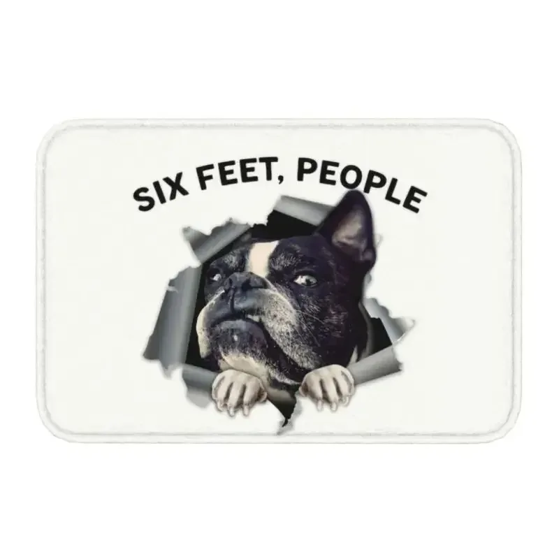 Interesting Bulldog Pattern Entrance Carpet Creative Paper Dog Art Floor Mat Front Door Decorative Floor Mat with