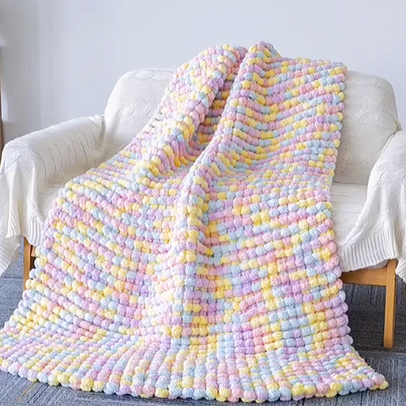 

Handmade DIY Large Ball Yarn Knitted Blanket Carpet Sofa Cushion Woolen Fabric Other Material Other Thickness for Autumn