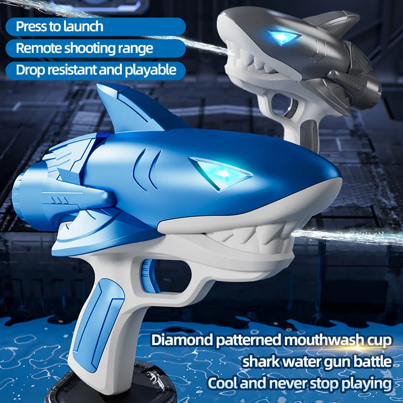 Beach electric water gun - Shark model, rechargeable automatic water gun, continuous firing, capacity range up to 32 feet, suitable for adults and children
