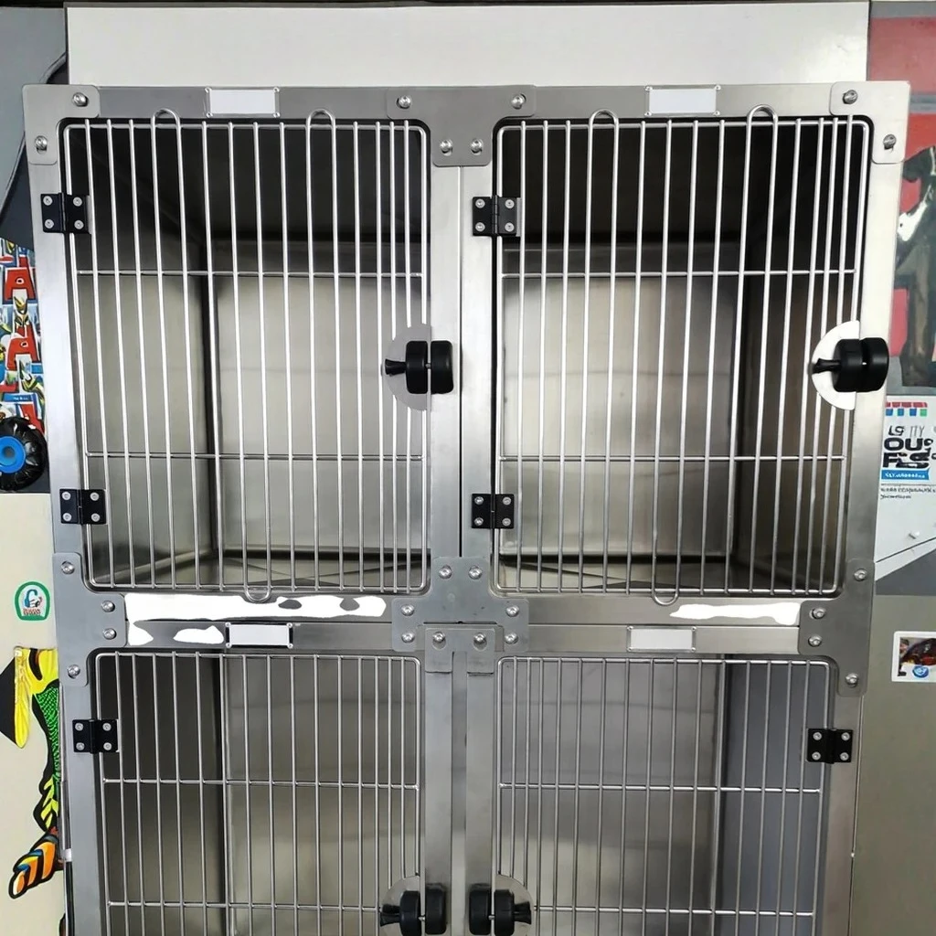 

Professional Factory Large Dog Kennel Stainless Steel for Petsproofing Puppy Cage Square Bowl Modular Vet Cages Corner Pets