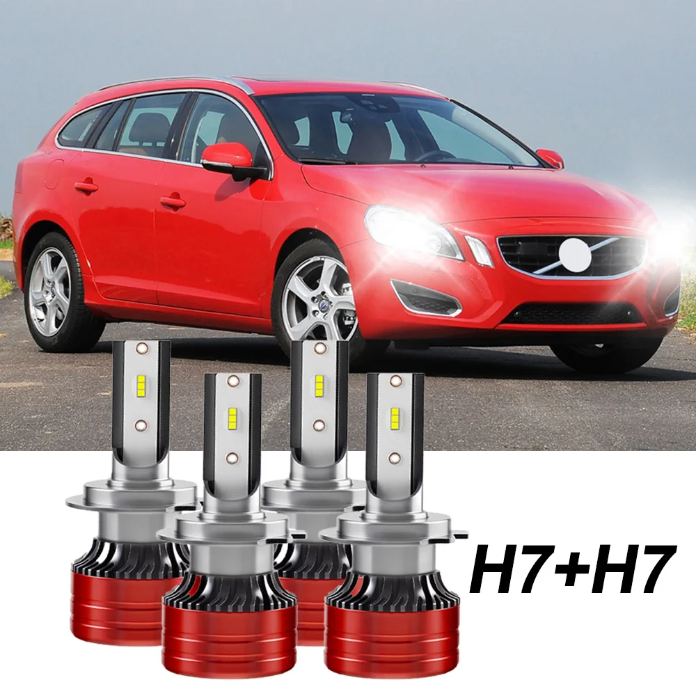 4PCS H7 40000LM Car Led headlights 900% Brightness 6500K 3570 CSP Chips Turbo Fan LED Headlamp
