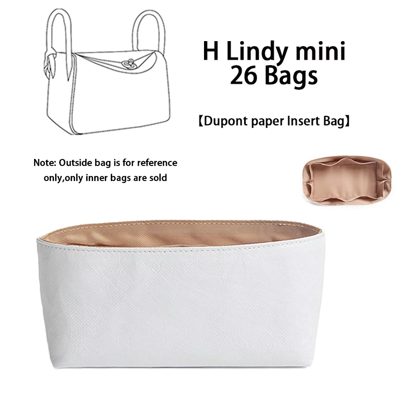 EverToner Dupont Paper Insert Bag Organizer For H lindy mini 26 Handbag Inner Bag Shaper Portable Travel Cosmetic Storage Bag