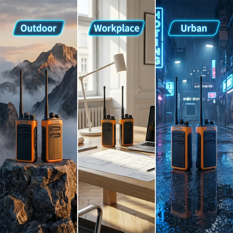 10W Portable Walkie Talkies Long Range 2 Pcs UHF Handheld Two Way Radio Transceiver Rechargeable for Hotel Security Business
