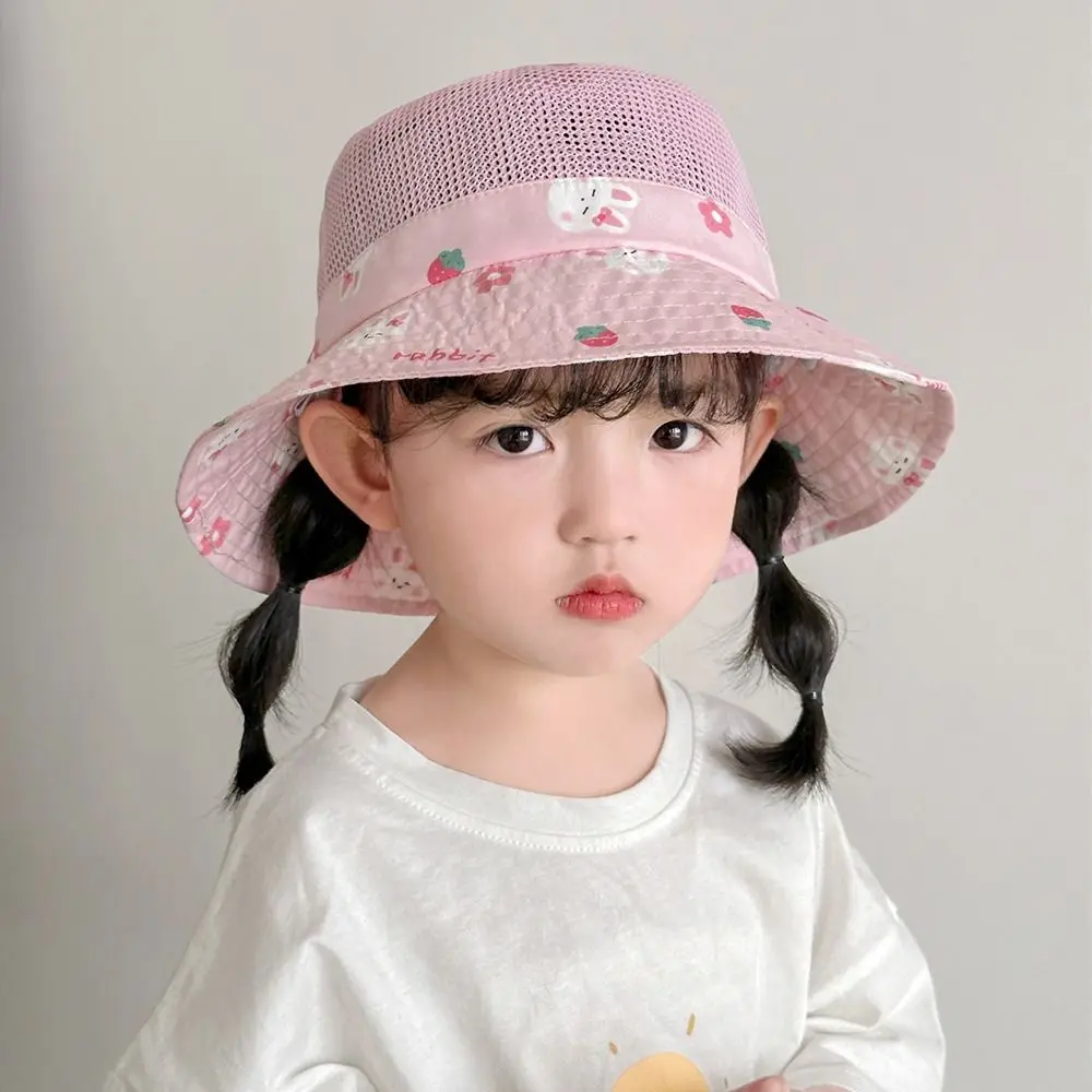 

New Summer Baby Bucket Cap Mesh Cartoon Animal Boys Girls Sunhat Cute Breathable Fisherman Caps Toddler