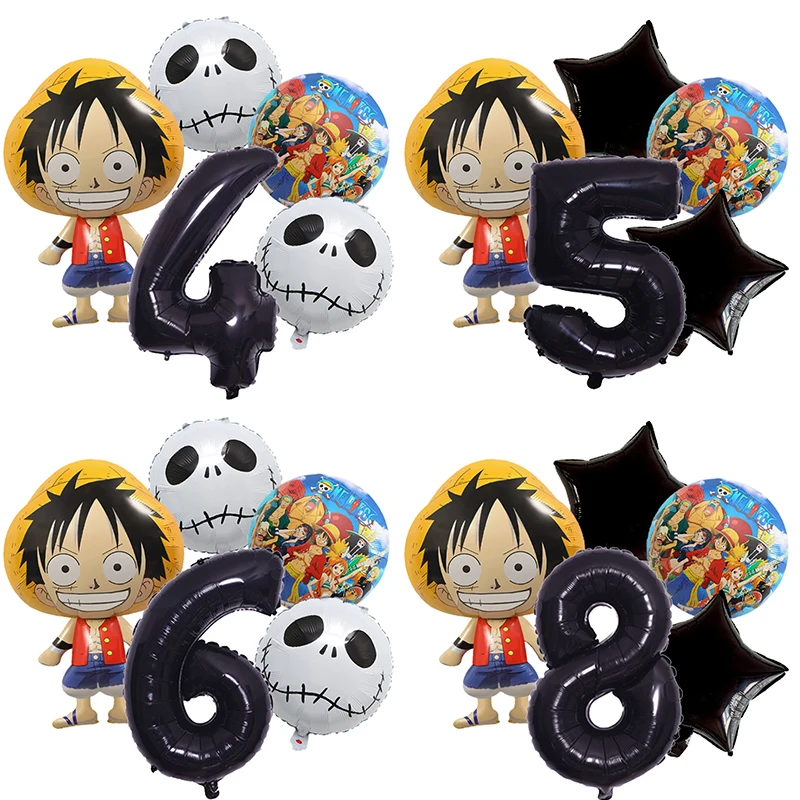 

Набор воздушных шаров с номерами для дня рождения в стиле аниме One Piece, украшения для вечеринки в честь дня рождения, подарок для мальчика или девочки, декоративный подарок на день рождения