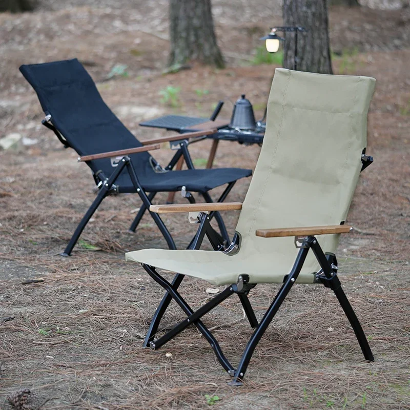 Outdoor folding chair Portable camping black star chair Adjustable recliner aluminum alloy