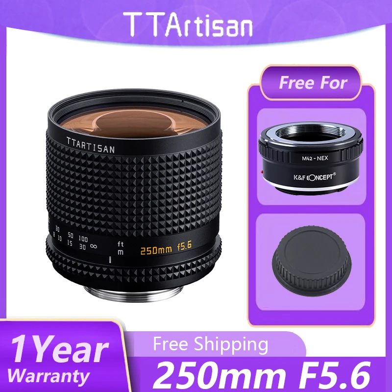 

TTArtisan TT 250mm F5.6 Reflex Lens M42 Screw Mount High transferability Doughnut Bokeh for Leica Canon Nikon Fuji Sony Minolta