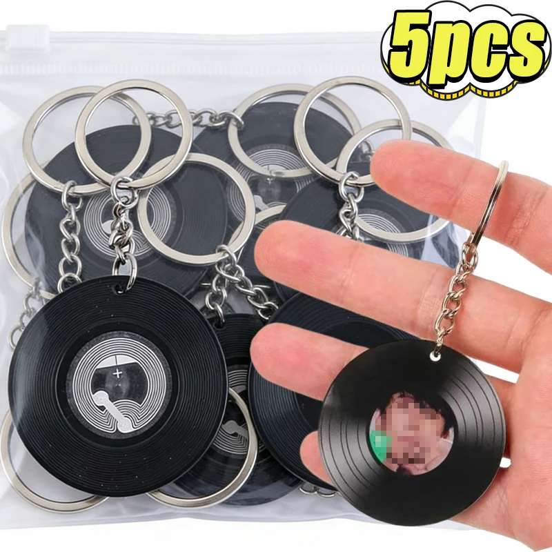 1/5pcs NFC Vinyl Record Acrylic Pendant Keychain Mini Acrylic Cd Concert Record Pendants DIY Birthday Gift