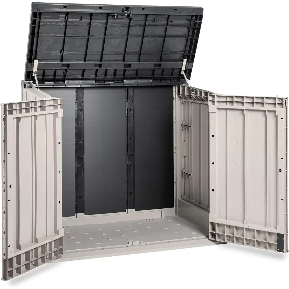 

Outdoor XL Horizontal Storage Shed , Garden Tools, and Yard Equipment, Taupe Gray and Anthracite, Outdoor Sheds