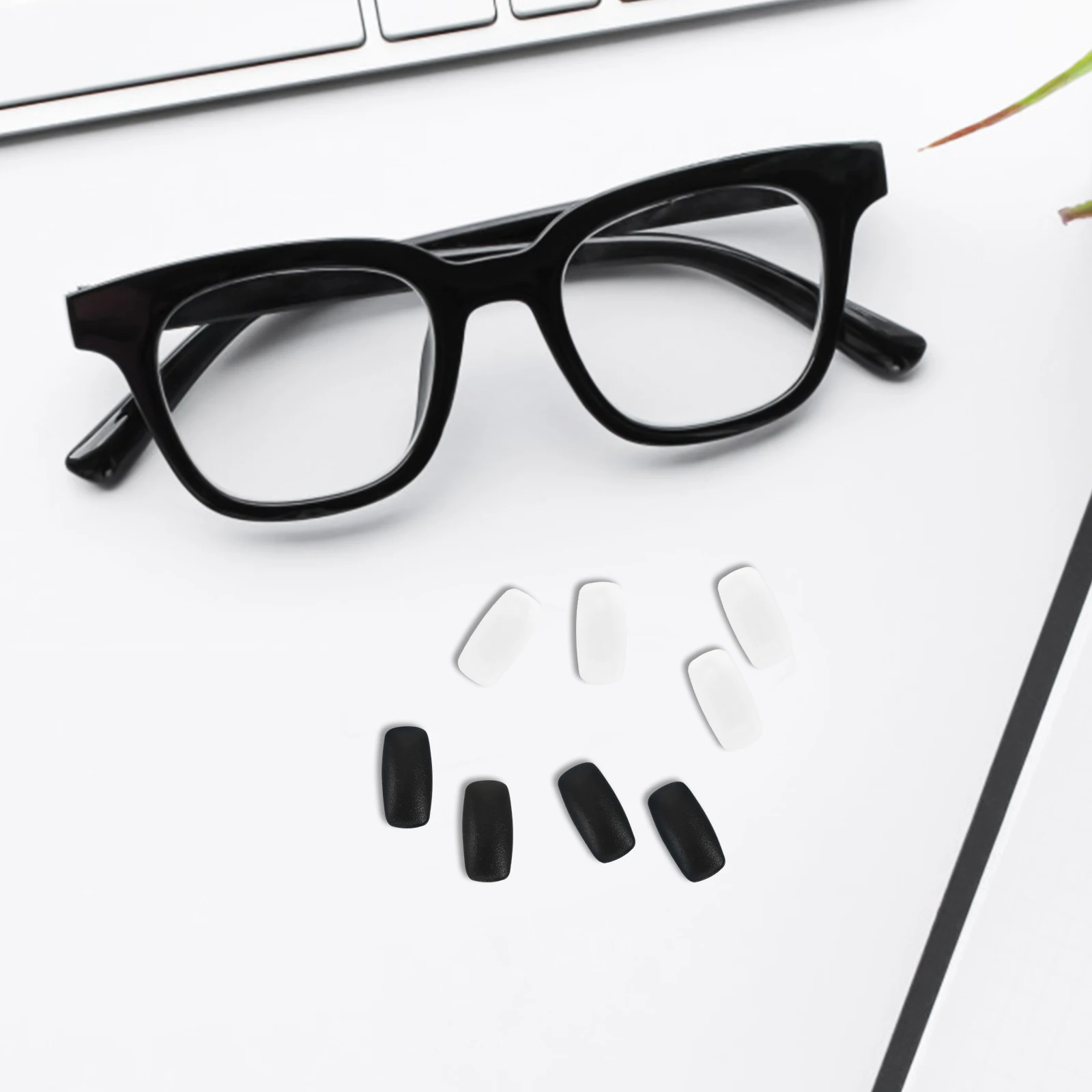 

20 Pairs Nose Pads Eye Glass Nose Pads Eyeglass Accessories Rectangle Shape Anti Slip Silicone Replacement for Glasses
