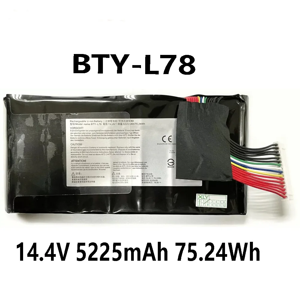 

BTY-L78 14,4 В 5225 мАч 75,24 Втч Аккумулятор для ноутбука MSI GT80 Titan GT80S GT73 GT73VR GT62VR GT83VR GT83