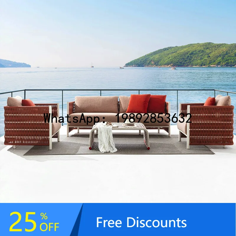 

XL1 Outdoor Sofa Courtyard Villa Balcony Leisure Rattan Chair Home Rattan Woven Chair