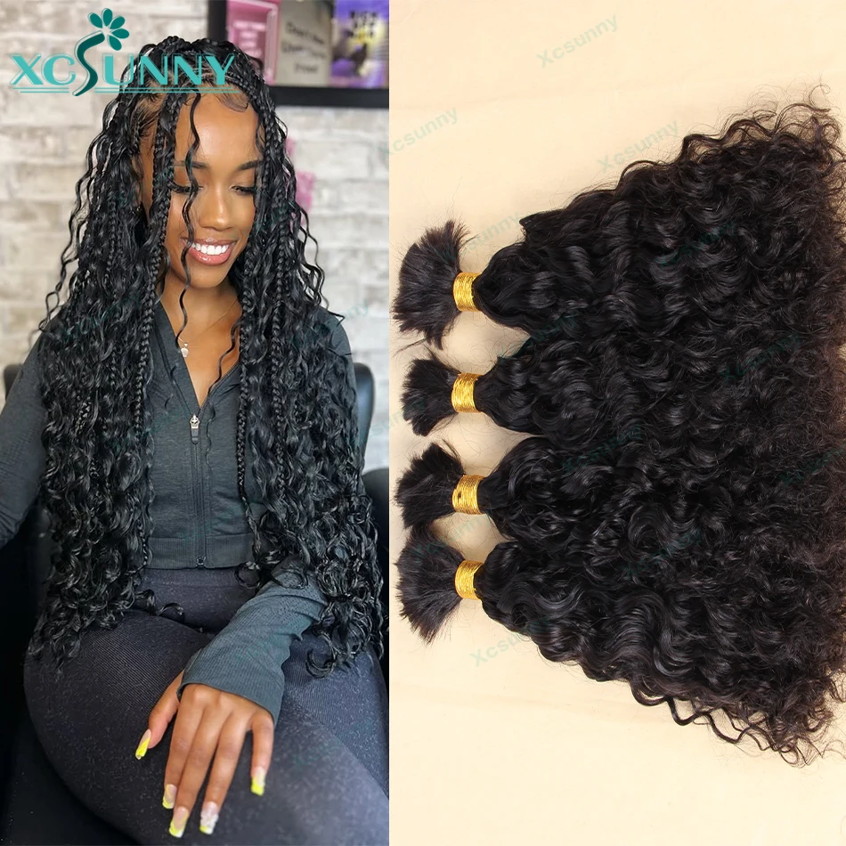 

Bulk Human Hair Water Wave For Braiding Curly Bulk Human Hair For Boho Braids Knotless No Weft Bundles Wholesale