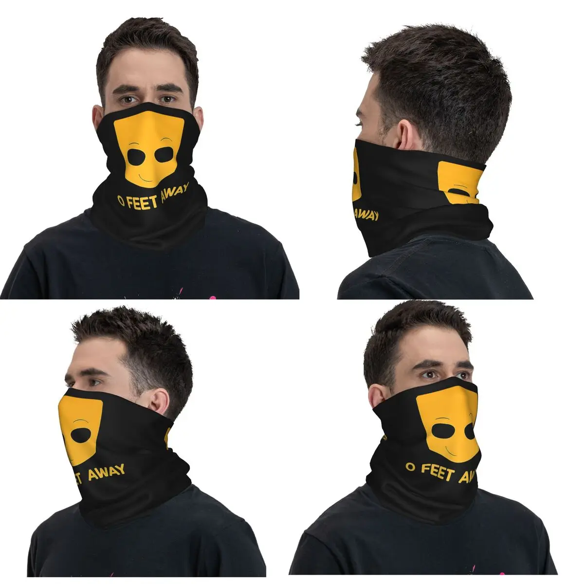 Grindr Zero O Feet Away Bandana Copricollo Sciarpa magica stampata Multifunzione Maschera per il viso Ciclismo per uomini Donne Adulti Antivento