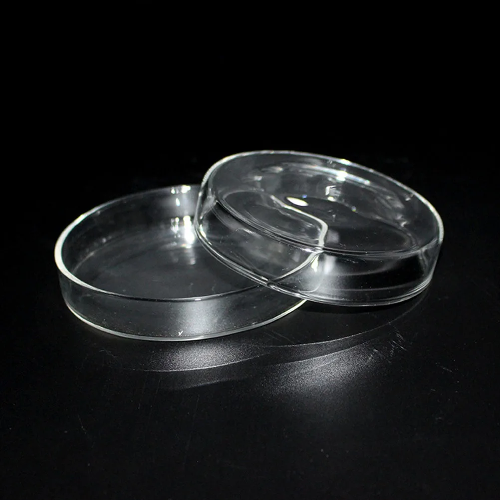 

2 Pcs Empty Petri Dish Lab Dishes Glass Plate Clear Laboratory Plates Science Experiment