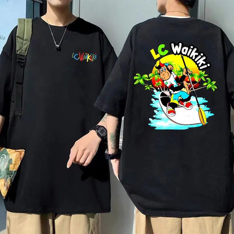 

Lc Waikiki Monkey Graphic T-shirt Male Summer Casual Pure Cotton Short Sleeve Funny Men Women Fashion Cartoon Oversized T Shirts