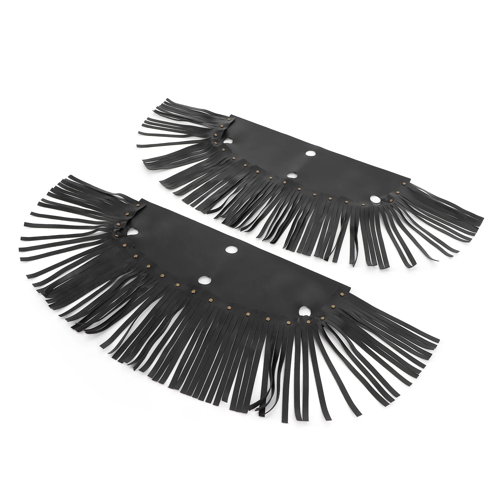 2Pcs Motorcycle Floorboard Fringe PU Leather Cover Universal Foot Pedal Tassel Black Motorcycle Supplies Floorboard Fringe