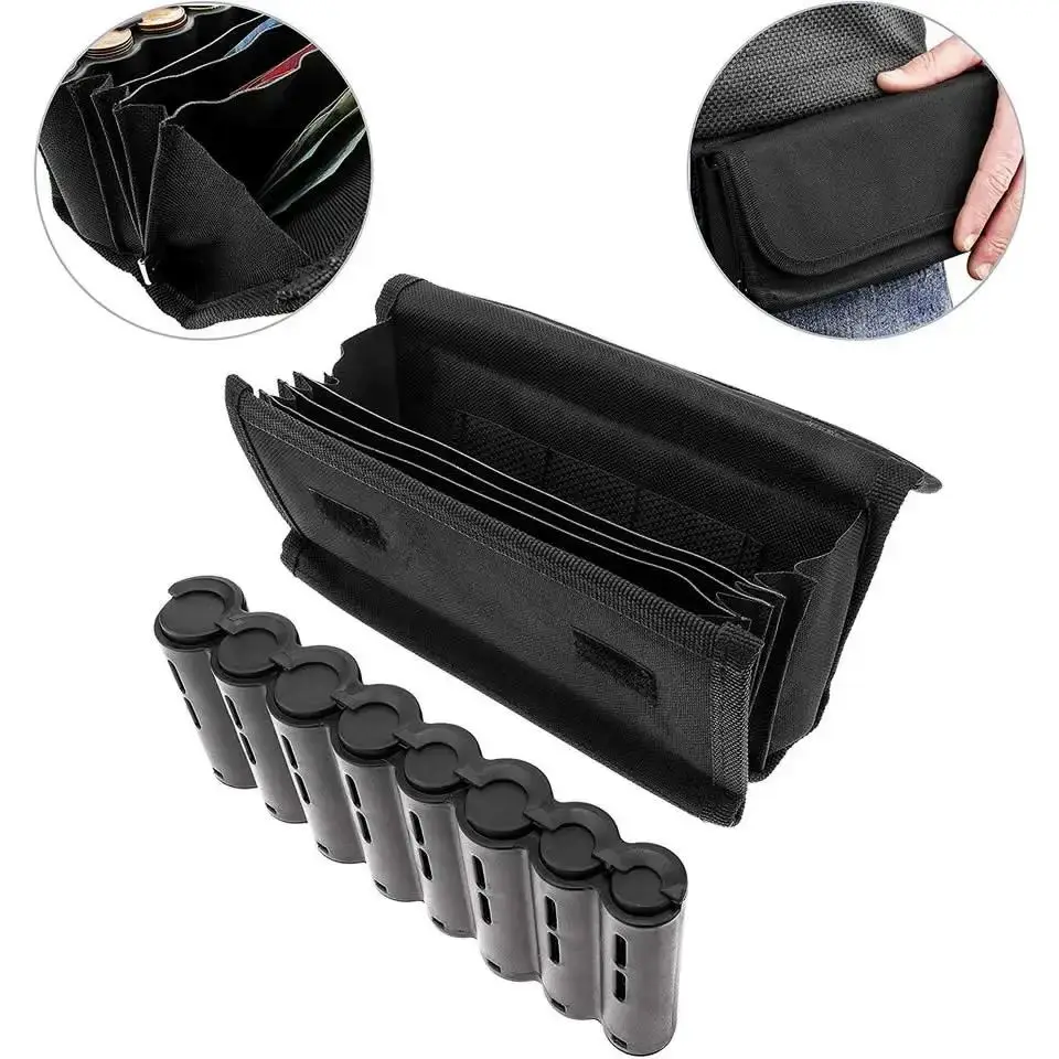 

New Creative Portable Multi Pockets Coin Storage Bag 8 Slots Euro Coin Holder Cash Money Bills Safe Fanny Pack Storage Safe Box