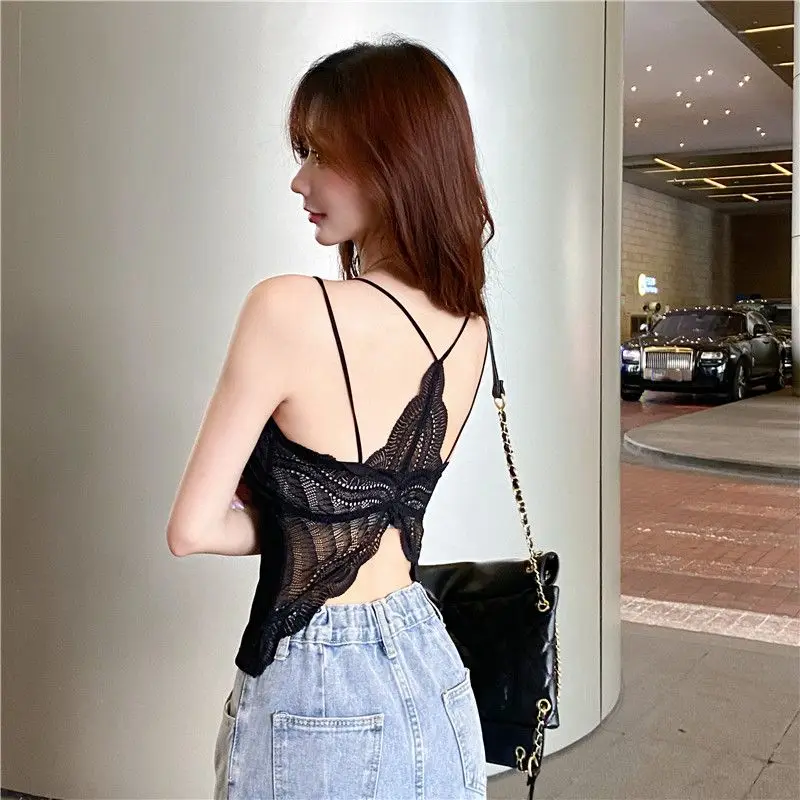 Velvet with Chest Pads Small Camisole Women Early Autumn Beauty Outside Bottoming Babes Unique Chic Small Tops