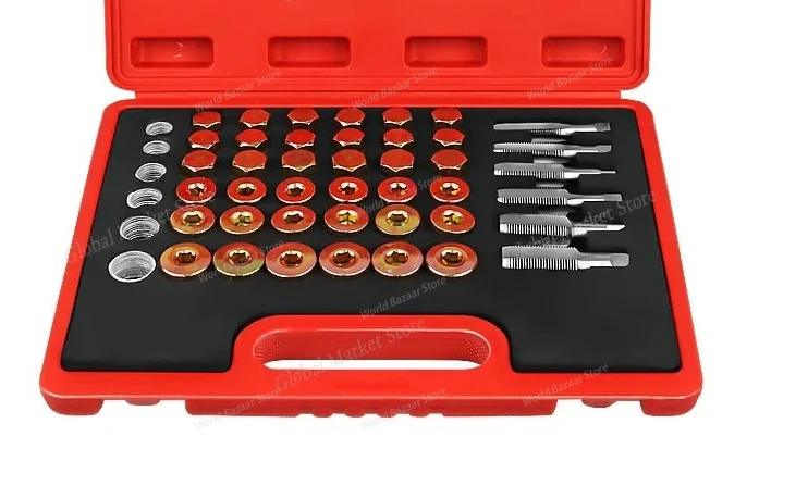 

Инструмент для ремонта резьбы сливного винта масляного поддона автомобиля, уплотнительная противоскользящая прокладка зубца, винт масляного поддона двигателя, набор инструментов для слива коробки передач