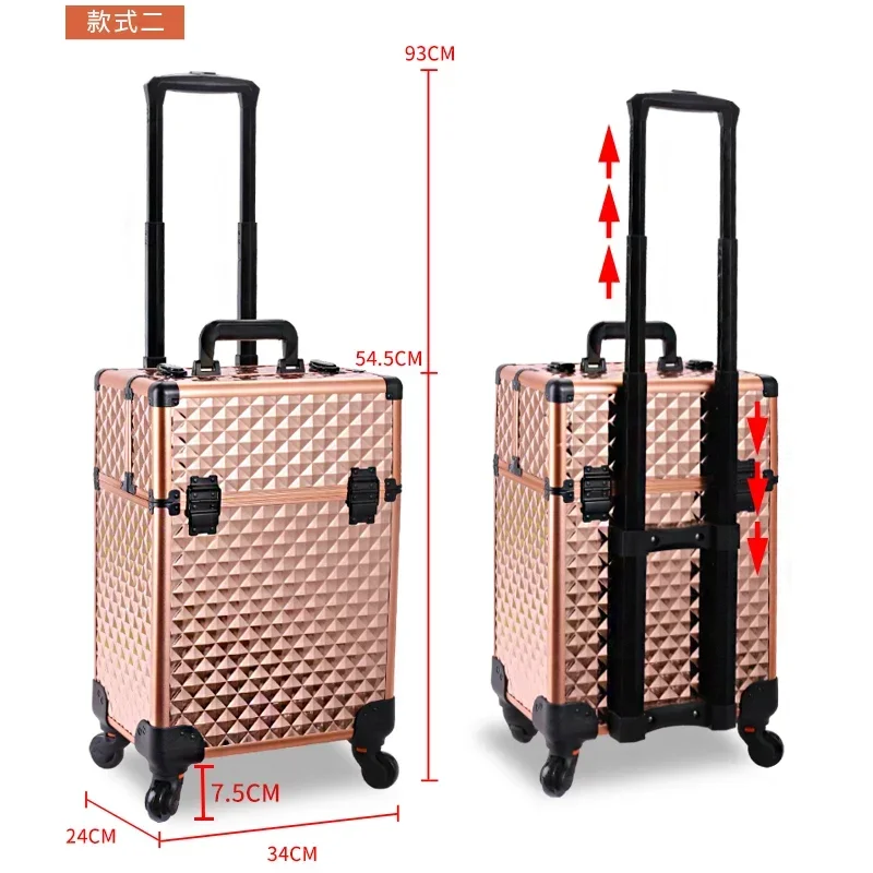 Portable Makeup Box and Makeup Artist Trolley Box Nail Embroidery Box Door-to-door Beauty Suitcase Toolbox Door-to-door Nail Box