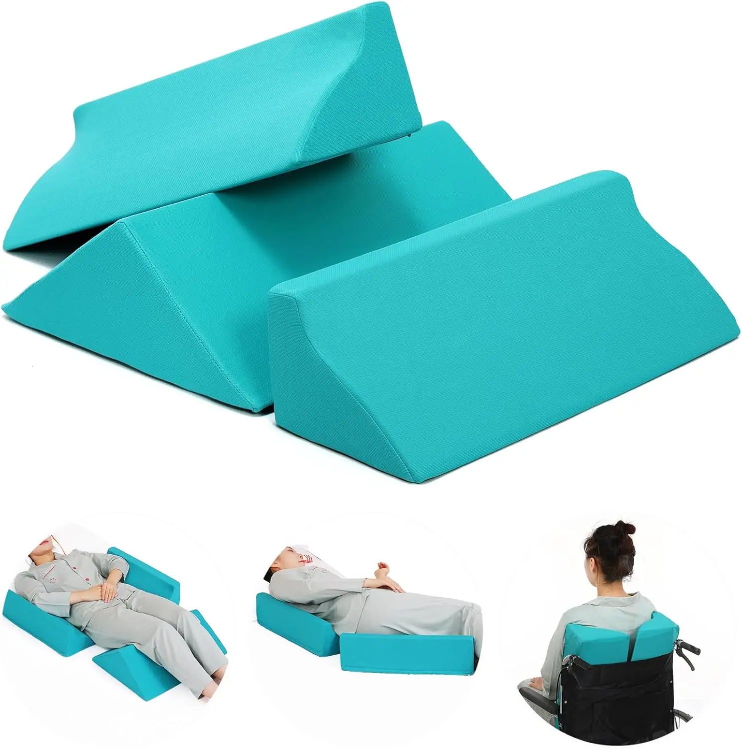 40 Degree Bed Wedge Pillow for Elderly, Side Sleeping, Back Pain Relief, After Surgery Support, Knees Elevated Positioning
