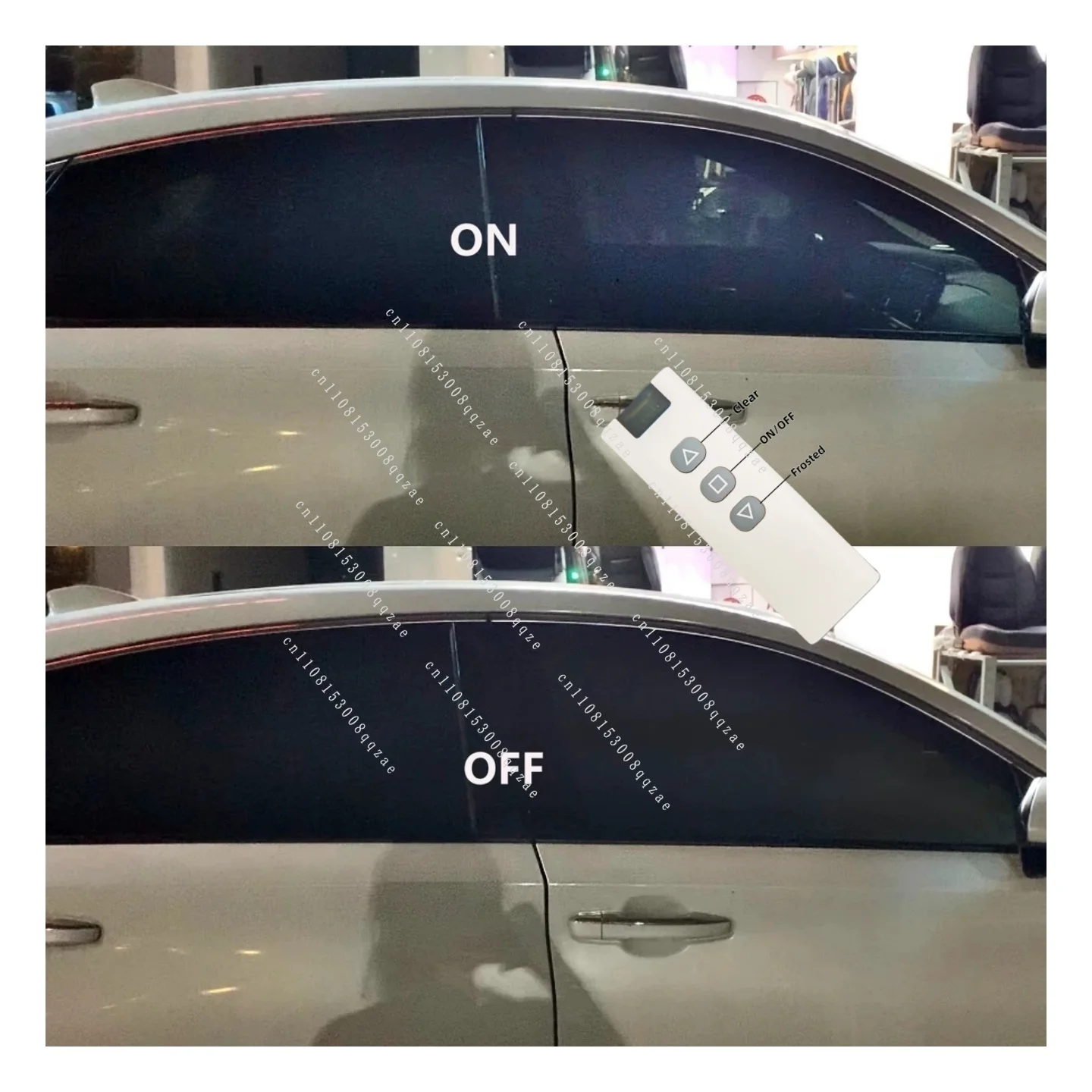 Deep Black Smart Tint for Car Windows PDLC Smart Film 12V Electric Window Tint Remote Control Privacy Heat UV 2PCS Kit