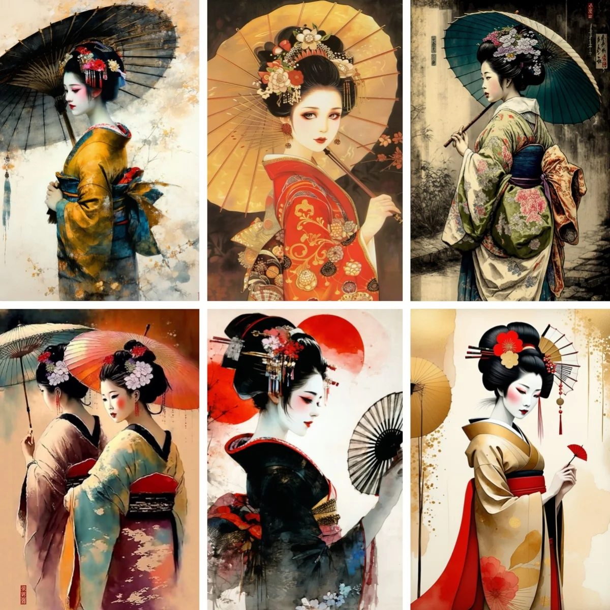 

DIY Diamond Painting Kits Full Drill Oriental Woman Portrait Diamond Mosaic Puzzle Embroidery Gift Modern Asian Decor