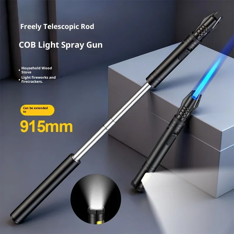 

Мощная металлическая газовая зажигалка для барбекю, свеча для барбекю, удлиняющая ветрозащитная турбо-кухонная фонарь, аксессуары для курения сигар, фонарик